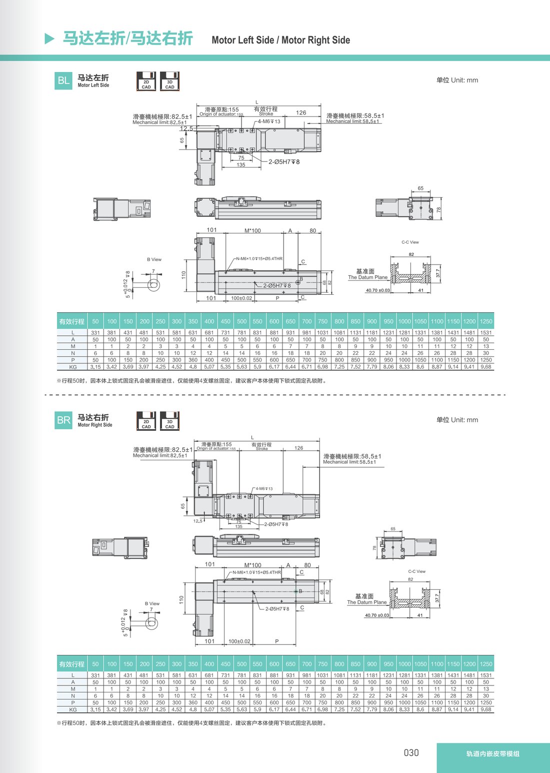 Rail Embedded Belt Module