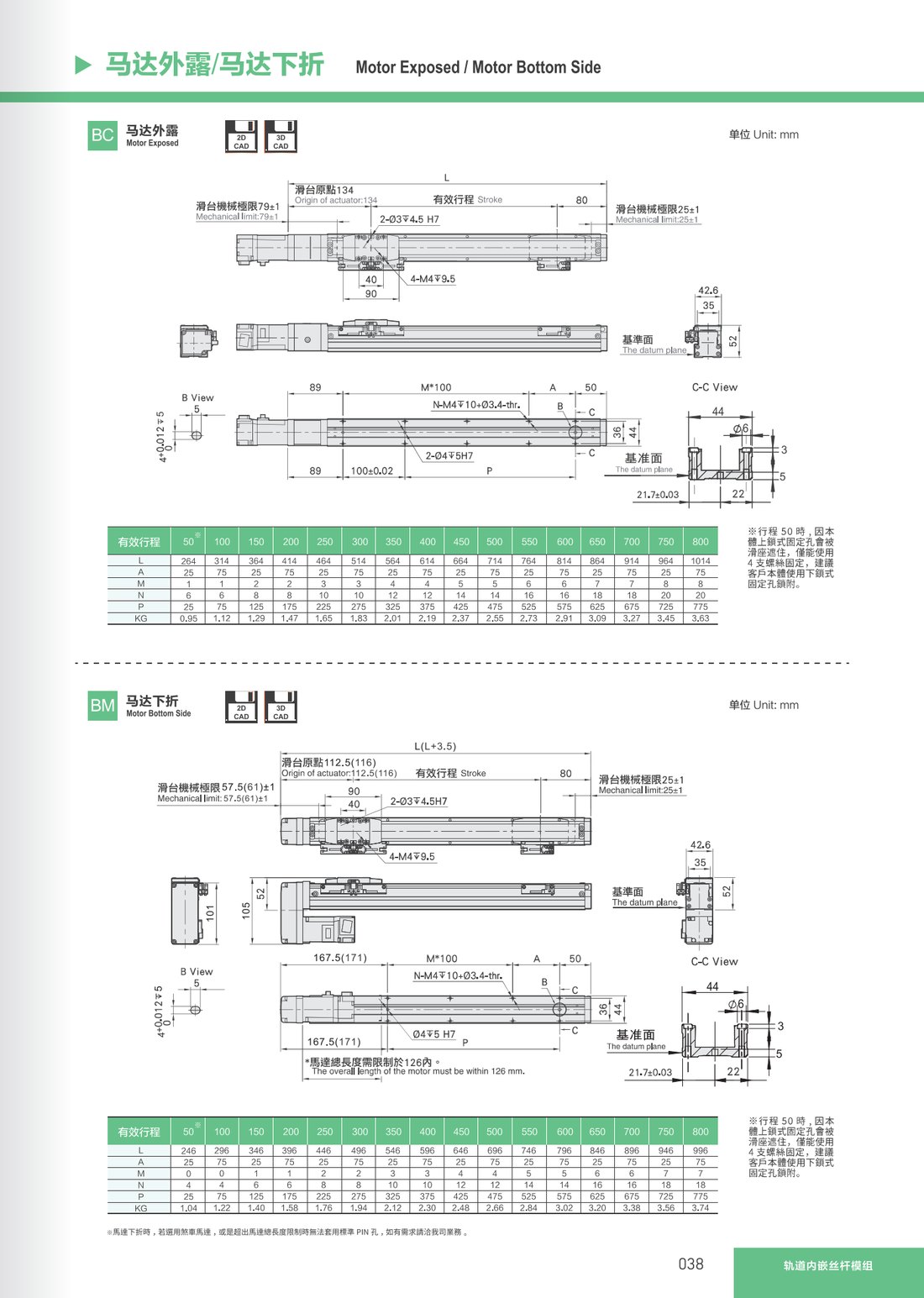 Track Embedded Screw Module