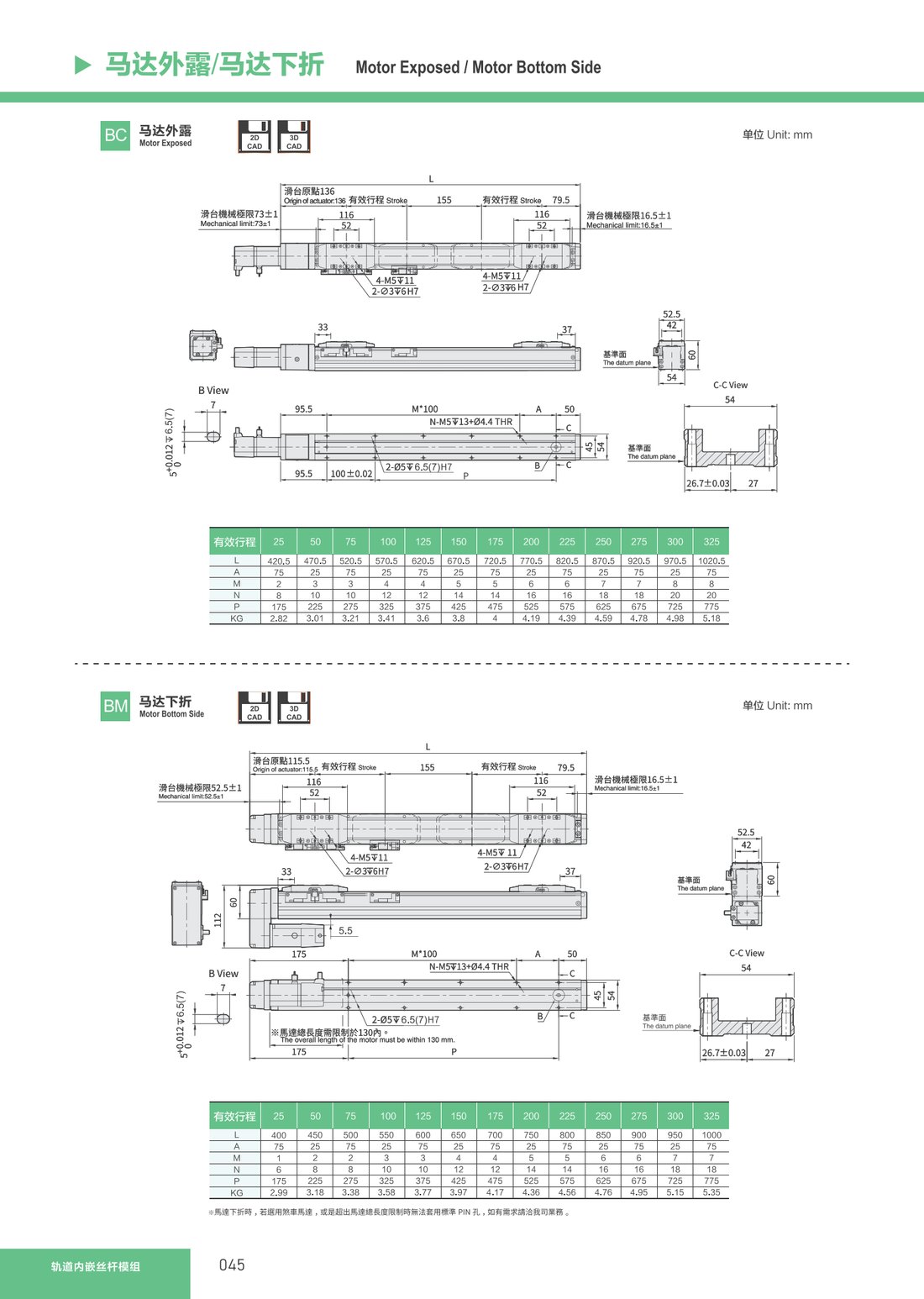 Track Embedded Screw Module