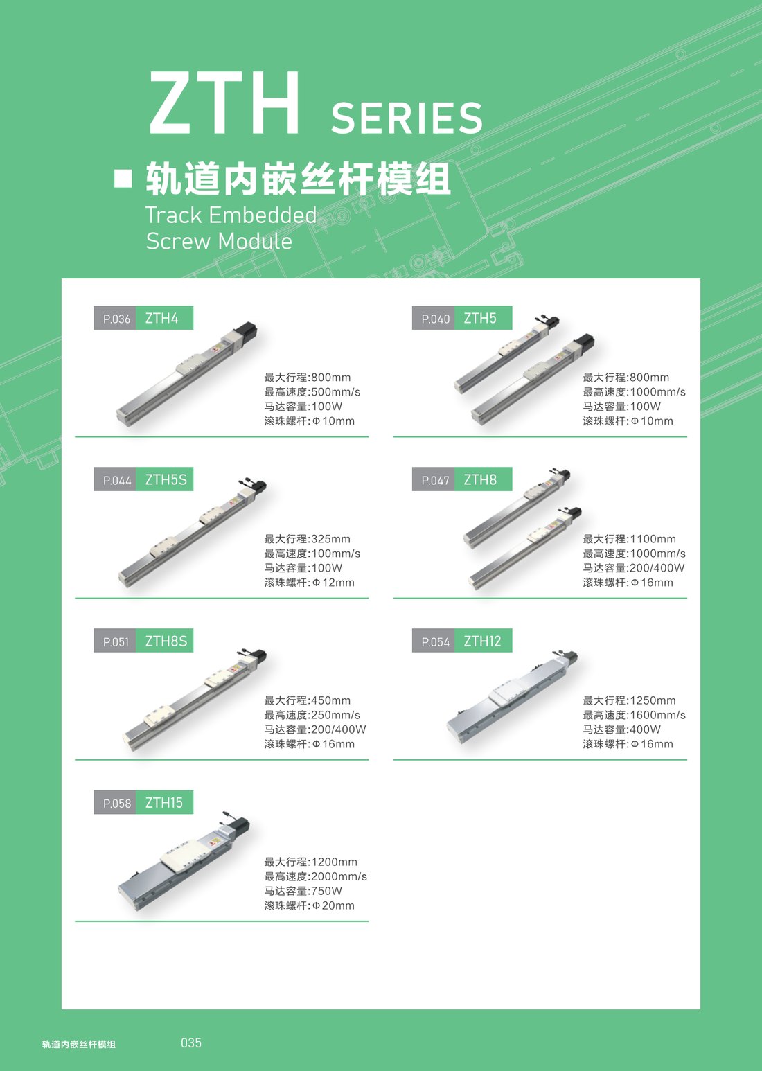 Track Embedded Screw Module